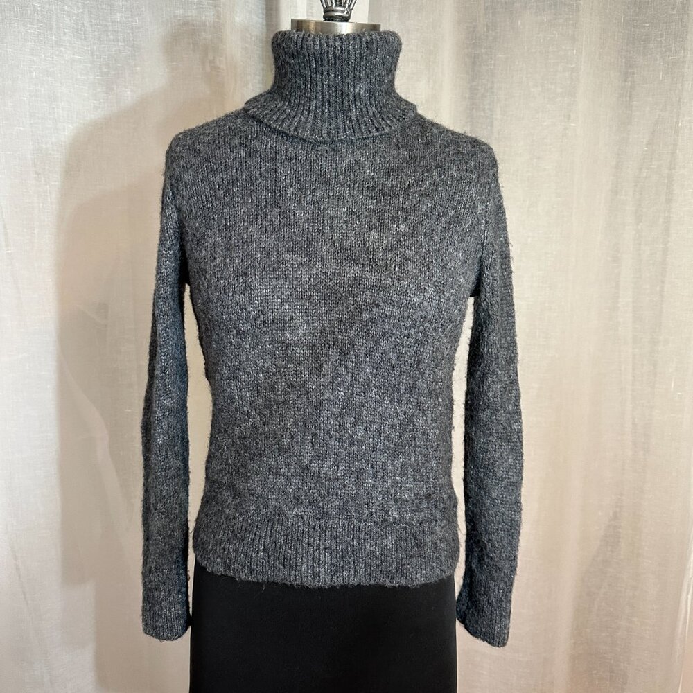 Banana Republic Turtleneck Wool Sweater, Charcoal, Petite XS